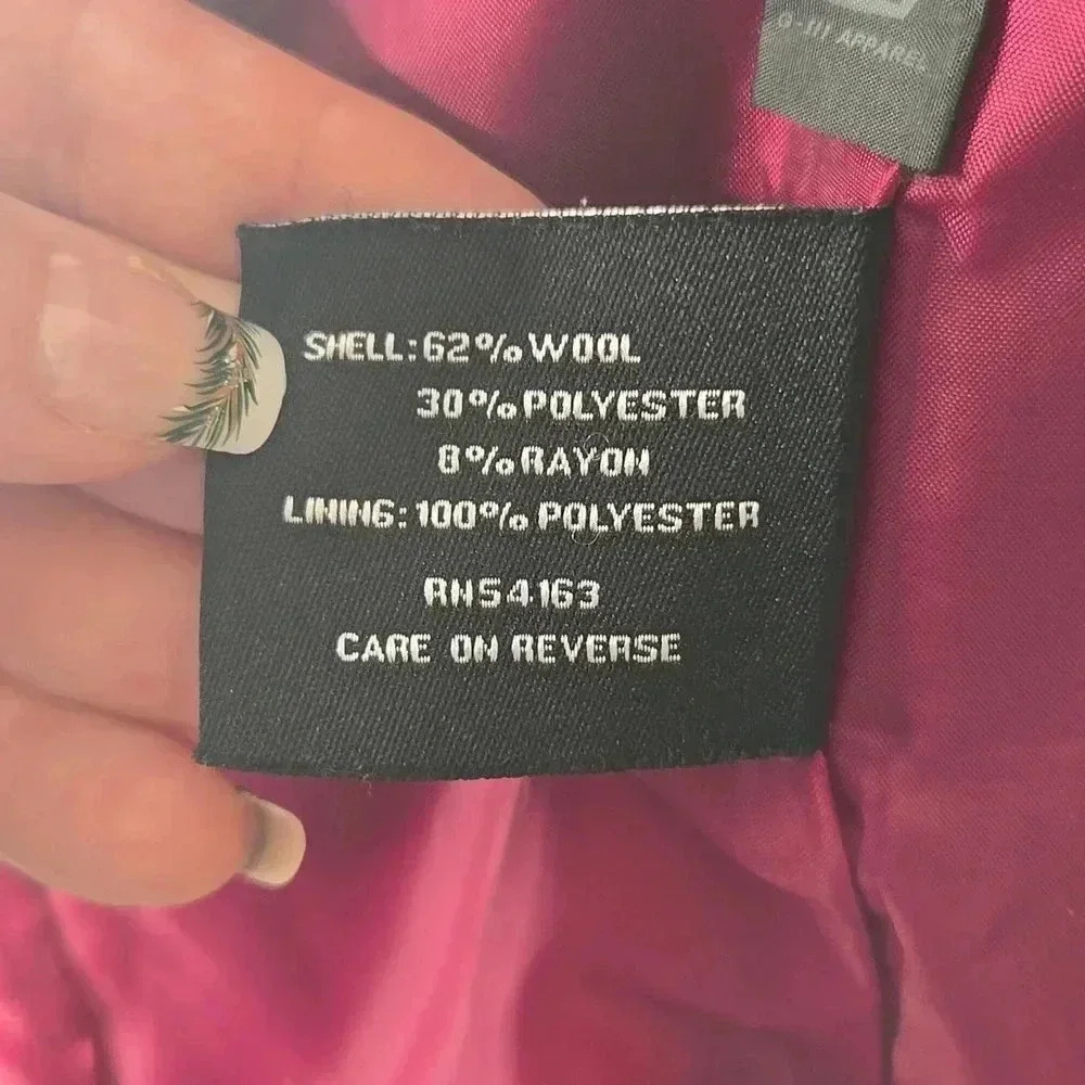 Women's Fuchsia Double-Breasted Jacket - Picture 9 of 9